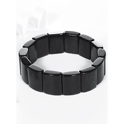 Vòng tay đá tektit bản vuông 19x15mm mệnh thủy,mộc - Ngọc Quý Gemstones