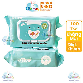 HCM - KHĂN GIẤY ƯỚT KHÁNG KHUẨN AIKO GÓI 100 TỜ