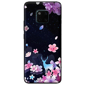 Ốp in cho Huawei Mate 20 Pro Hoa Hươu Nền Đen - Hàng chính hãng