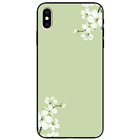 Ốp lưng cho IPhone X - Xs - Xs Max - Xr - 11 - 11 Pro Max - Hoa Trắng Xanh - Hàng Chính Hãng
