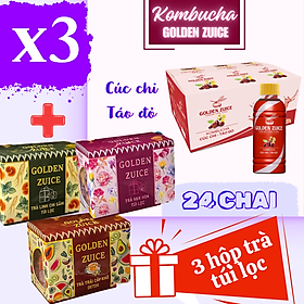 Combo 3 thùng Kombucha Golden Zuice chai 350 ML