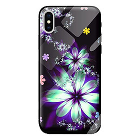 Ốp kính cho Iphone X mẫu HOA NỀN 2 - Hàng chính hãng