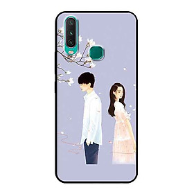 Ốp Lưng in cho Vivo Y17 Mẫu Cặp Đôi Nền Tím - Hàng Chính Hãng