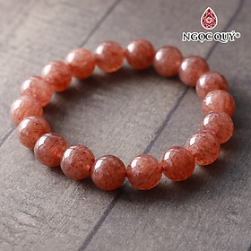 Vòng tay thạch anh dâu đỏ đậm loại A mệnh hỏa, thổ - Ngọc Quý Gemstones