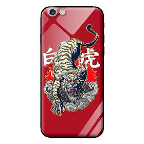 Ốp kính cường lực cho iPhone 6 Plus Hổ Nền Đỏ - Hàng chính hãng