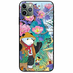 Ốp lưng dành cho Iphone 11 Pro Max mẫu Gấu Cầm Hoa