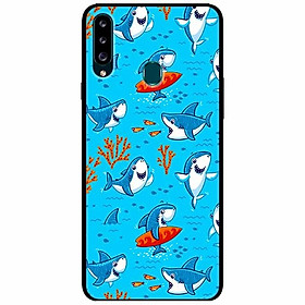 Ốp lưng dành cho Samsung A20s mẫu Cá Mập Lướt Ván