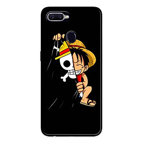 Ốp Lưng in cho Oppo F9 Mẫu Mũ Rơm Nền Đen - Hàng Chính Hãng