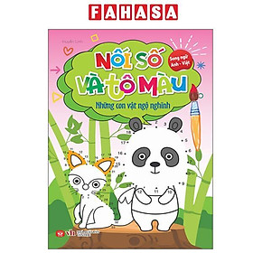 Sách - Nối Số Và Tô Màu - Những Con Vật Ngộ Nghĩnh - Song Ngữ Anh-Việt