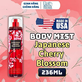 Body Mist Bath And Body Works Nam Nữ Chính Hãng Japanese Cherry Blossom, Xịt Thơm Body Toàn Thân Hương Nước Hoa 236ml