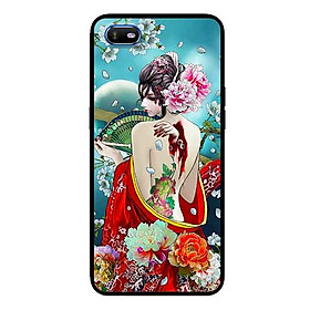 Ốp Lưng in cho Oppo A1K Mẫu Cô Gái Tóc Thắt Hoa - Hàng Chính Hãng