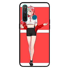 Ốp Lưng in cho Realme 5 Pro / Realme Q Mẫu Cô Gái Nền Hồng Anime - Hàng Chính Hãng