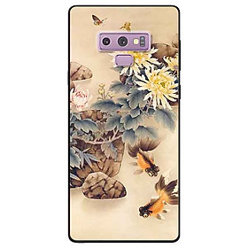 Ốp lưng in cho Samsung Note 9 Mẫu Hoa Và Cá Cam