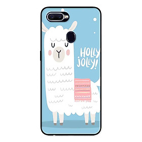 Ốp Lưng in cho Oppo A5s Mẫu Cừu Nền Xanh - Hàng Chính Hãng