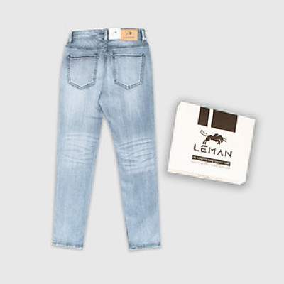 Quần Jean nam Leman xám khói trơn JD13 - Slim Form