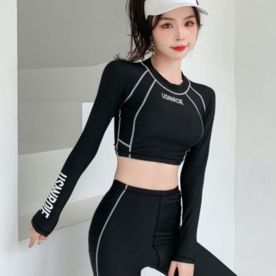 Bộ đồ bơi, tắm biển bikini nữ 2 mảnh áo tay dài quần cạp cao chống nắng kín đáo B.33