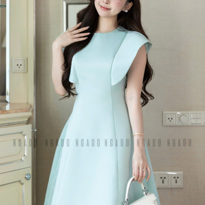 Đầm xanh mint cánh tiên NGADO , đầm dự tiệc , đầm xuống phố