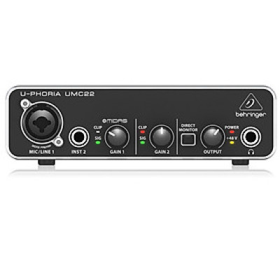 Soundcard thu âm Behringer U-Phoria UMC22 -USB Audio Interface-Hàng Chính Hãng