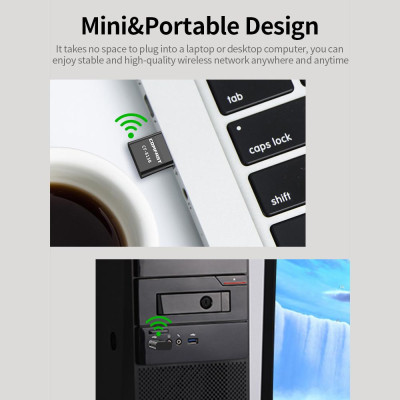 Thẻ mạng không dây USB băng tần kép 2,4 & 5,8 GHz BT COMFAST CF-813B 650M