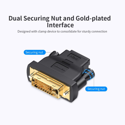 VENTION DVI to HD Adapter DVI Male to HD Female Converter DVI24+1/DVI-D to HD   1080P Bi-directional Switch for TV