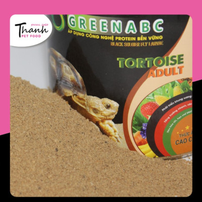 Thức ăn bò sát Rùa Cạn nhãn GREENABC - Tortoise – Sulcata – Hạn chế urat, mai cứng, tăng trưởng nhanh - Hộp 230g