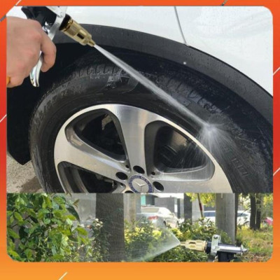 Vòi Xịt️Evoucher Bộ dây vòi xịt nước rửa xe, tưới cây , tăng áp 3 lần, loại 15m 206236 đầu đồng.đai+  đai