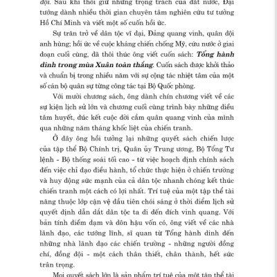 Sách - Tổng Hành Dinh Trong Mùa Xuân Toàn Thắng - Hồi Ức