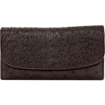 Ví Nữ Da Đà Điểu 3 Gấp Huy Hoàng HT3406 (19 x 10.5 cm) - Nâu Đất