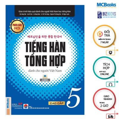 Sách - Tiếng Hàn Tổng Hợp Dành Cho Người Việt Nam - Cao Cấp 5 - Sách Bài Học + Bài Tập - Bản Đen Trắng - MCBooks