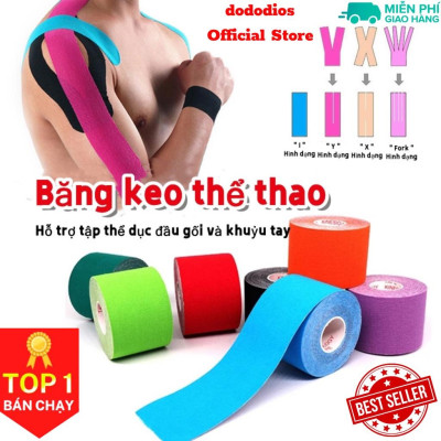 Băng keo thể thao quấn cổ chân giày đá bóng tự dính, băng cuốn bó gối dán cơ thể thao cổ tay ngón tay
