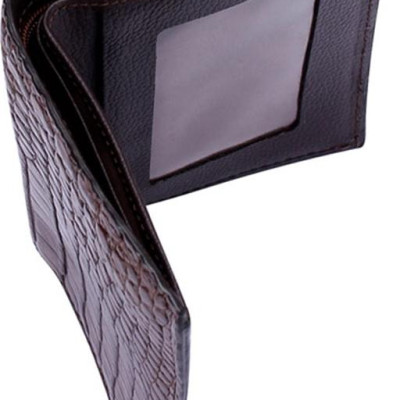 Ví Nam Da Cá Sấu Kiểu Đứng Huy Hoàng HT2248 (12.5 x 10 cm) - Nâu Đất