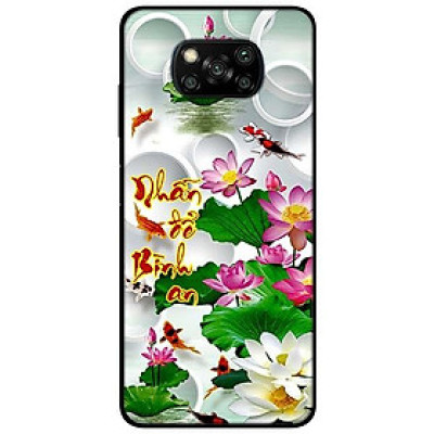 Ốp lưng dành cho Xiaomi Poco X3 mẫu Thư Pháp Nhẫn Sen