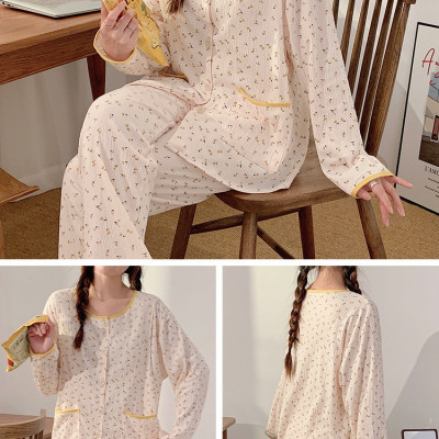 Bộ Đồ Bầu Và Sau Sinh Dài Tay Cao Cấp Azuno AZ205 Chất Liệu Cotton Co Giãn Mặc Hè Thu Mát