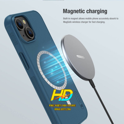 Ốp Lưng Dành Cho iPhone 14 Chính Hãng Nillkin SUPER FROSTED SHIELD PRO Dạng Sần, Chống Sốc, Không Bám Vân Tay - Hàng Chính Hãng