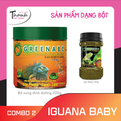 Thức ăn bò sát Iguana Baby - GREENABC dùng cho Rồng Nam Mỹ từ mới nở cho đến 9x – Tăng kích thước, lên màu đẹp, phòng chống MBD, teo đuôi – Hộp 230g