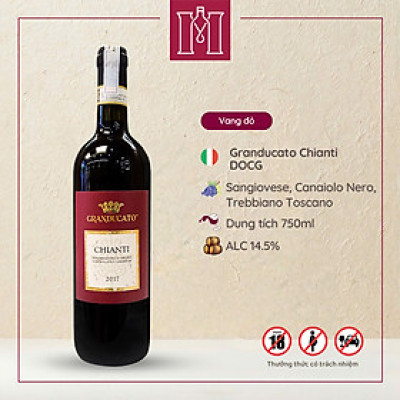 Rượu vang đỏ Ý Granducato Chianti DOCG by Bersano 750ml 12.5% nhập khẩu - Hàng chính hãng