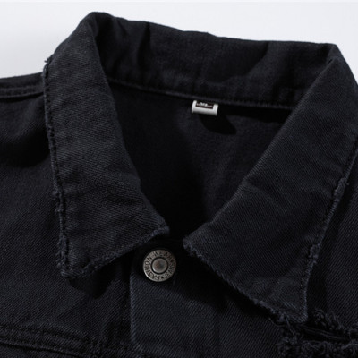 Áo khoác Jeans Nam Đen túi vuông 