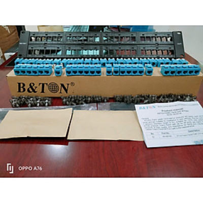 Thanh Patch Panel CAT6 UTP-48 Port. Hãng BTON- model: 48-68746. Hàng chính hãng