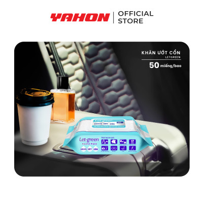 Thùng Khăn Ướt Cồn LET-GREEN 50 Miếng/Bao, 36 Bao/Thùng