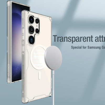 ỐP LƯNG cho Samsung Galaxy S24 ULTRA 5G / S25 Ultra NILLKIN NATURE TPU PRO hỗ trợ sạc không dây - Lưng kính trong PC + Viền nhựa dẻo TPU - Hàng chính hãng