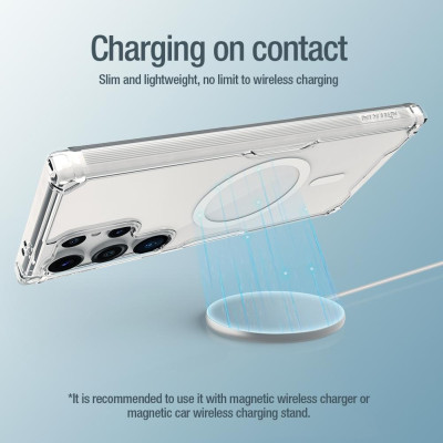 ỐP LƯNG cho Samsung Galaxy S24 ULTRA 5G / S25 Ultra NILLKIN NATURE TPU PRO hỗ trợ sạc không dây - Lưng kính trong PC + Viền nhựa dẻo TPU - Hàng chính hãng