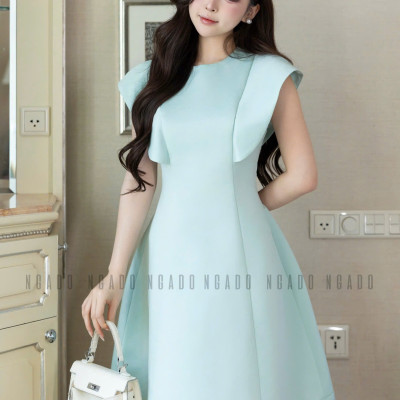 Đầm xanh mint cánh tiên NGADO , đầm dự tiệc , đầm xuống phố