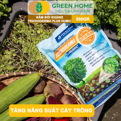 Nấm Đối Kháng Trichoderma Plus Humic GreenHome, Bao 500gr, Ủ Phân Hữu Cơ, Ủ Rác, Bổ sung Axit Humic
