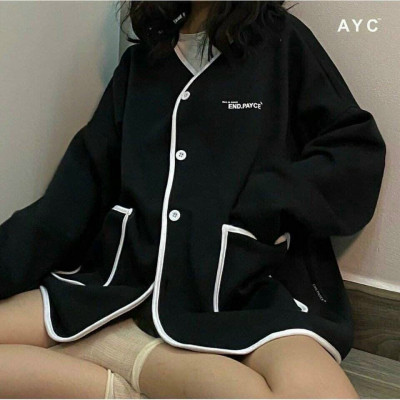 ÁO KHOÁC NỈ CARDIGAN MAY VIỀN ẤN TƯỢNG Y HÌNH