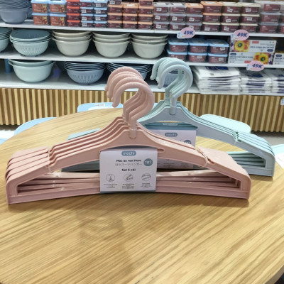 Set 5 chiếc móc áo vest Hara 187 hàng cao cấp - Giao màu ngẫu nhiên