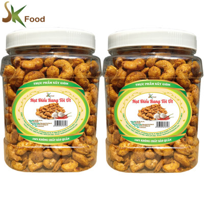 1KG HẠT ĐIỀU NGUYÊN RANG TỎI ỚT LOẠI CAO CẤP THƯƠNG HIỆU SK FOOD