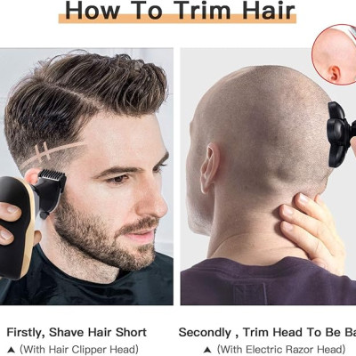 Máy cạo đầu trọc, cạo râu MG 5800 5 lưỡi, kèm 5 phụ kiện cắt tỉa, máy cạo sạch sát chân tóc