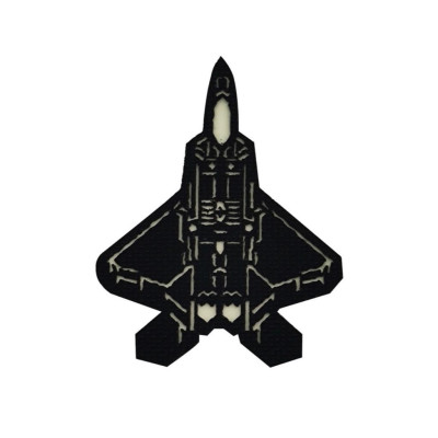 Patch_velcro máy bay F22_la bàn_cử chỉ tay_dạ quang_phản quang