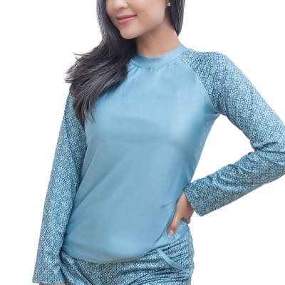 Áo bơi 2 lớp tay dài LMcation Quinn - Xanh ngọc thổ cẩm