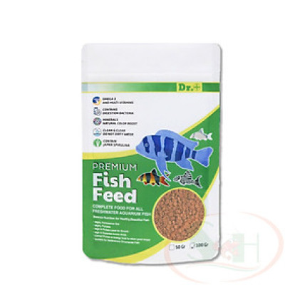 Thức ăn cá Dr+ Premium Cichild Chips lát mỏng nổi dinh dưỡng cho cá cảnh